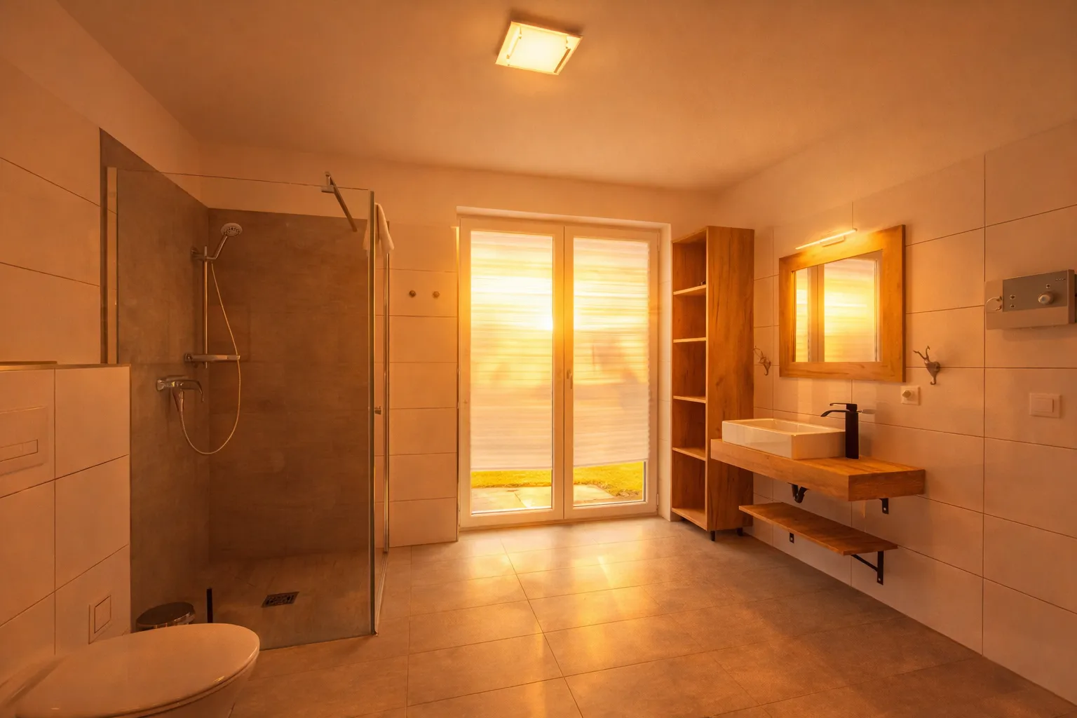 Badezimmer mit ebenerdiger Dusche